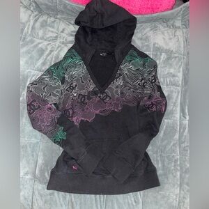 DC Women's Black and Multicolor Hoodie